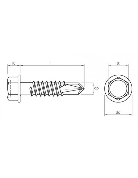 Tornillo autotaladrante DIN 7504-K inox A2