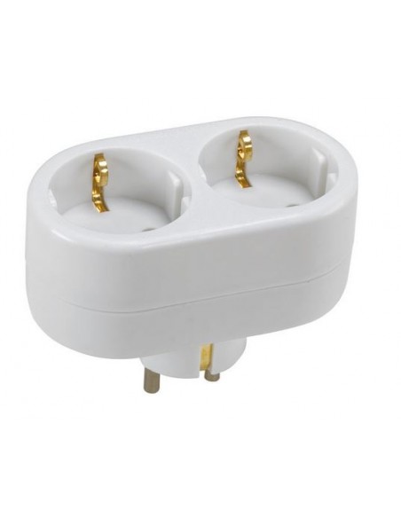 Adaptador doble frontal 16A 250V blanco Simon Brico