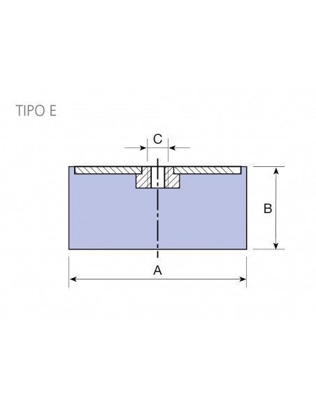 Soporte tope simple hembra