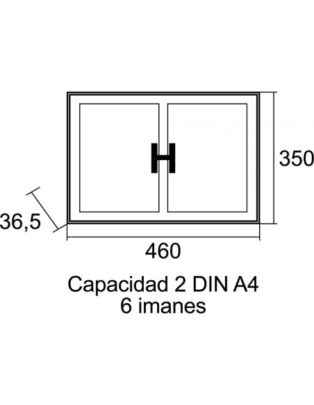 Tablón anuncios aluminio 2 DIN A4 BTV 00132