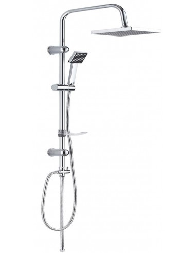 Columna ducha flexo y duchón cuadrado lluvia