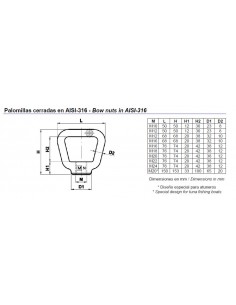 Palomilla cerrada inox AISI-316 2