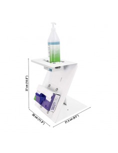 Peana dispensadora sobremesa blanca para gel y guantes 2