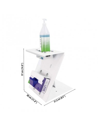 Peana dispensadora sobremesa blanca para gel y guantes