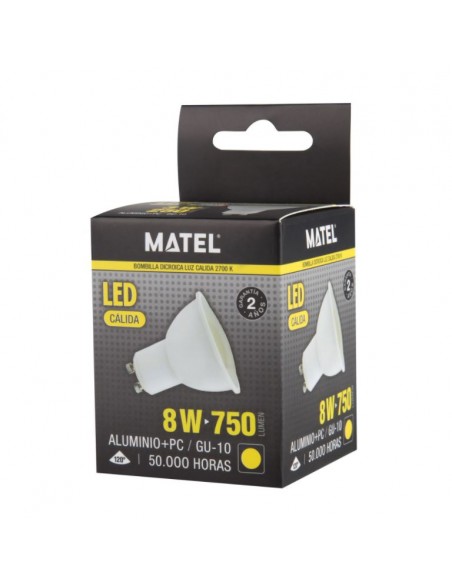 Lámpara LED dicroica GU10 aluminio fundido Matel