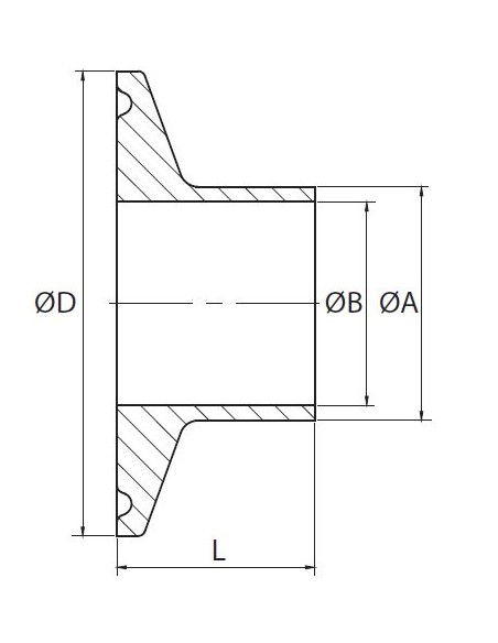 Casquillo Clamp soldar AISI 316L