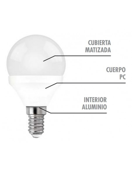 Lámpara LED esférica E14 Matel