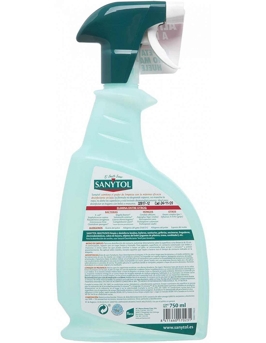 Desinfectante multiusos spray Sanytol 750ml