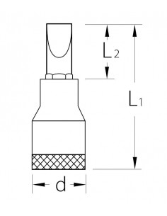Vaso destornillador ranura 1/2" Gedore IS 19 2