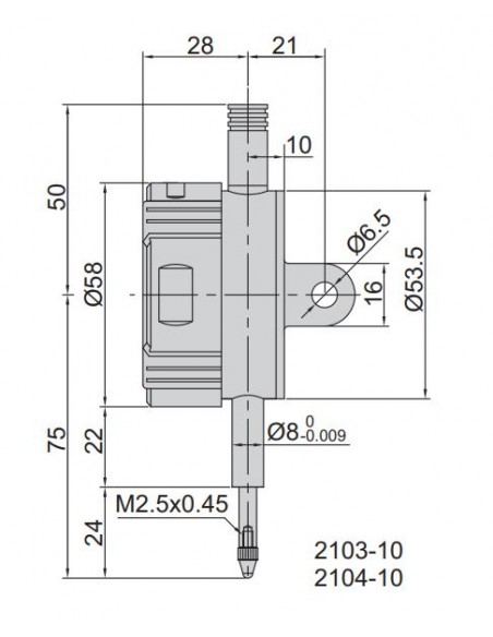 Reloj comparador digital liso Insize 2103 2104