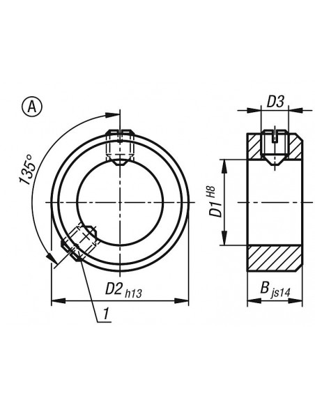 Anillo regulación DIN 705 acero forma A ranura