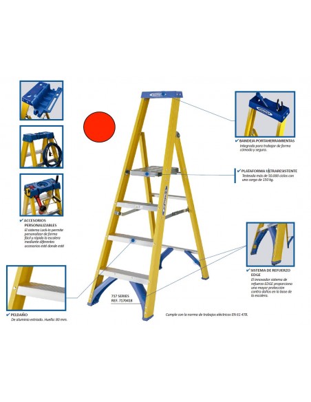 Escalera tijera fibra y aluminio Werner 717 series