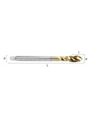 Macho helicoidal HSSE DIN 376/374 forma C TIN+