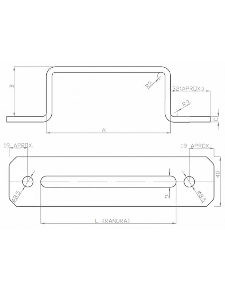 Soporte abarcón bajo galvanizado