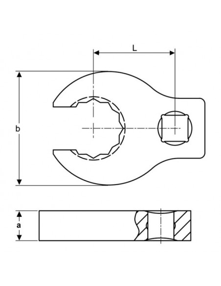 Llave Crowfoot 3/8" para racores