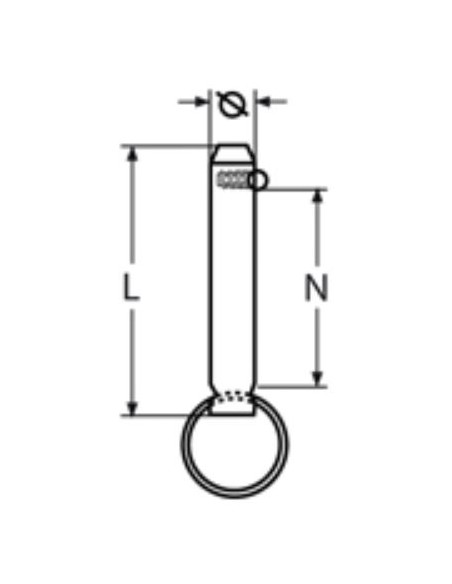 Pasador rápido de bola con anilla inox AISI 304