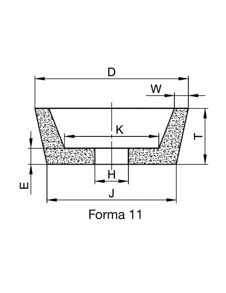 Muela vaso cónico Tyrolit 89A forma 11