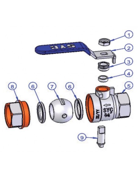 Válvula bola hembra-hembra SYC 40