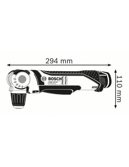 Taladradora angular + 2x12V Bosch GWB 12V-10