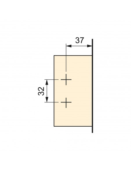 Bisagra cazoleta Ø35 recta X91 (20 uds.) Emuca 1011307