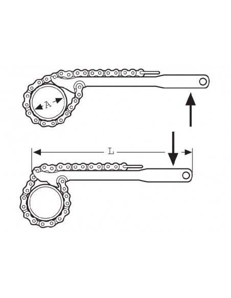 Llave cadena reversible Ø4" 439mm Super Ego 107