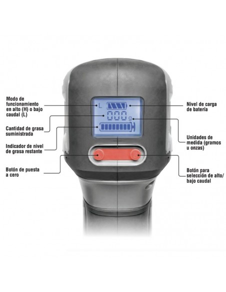 Pistola engrase a bateria 0,5 kg 20v 4ah 160510