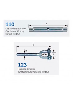 Tensor cerrado galvanizado 2 horquillas 2