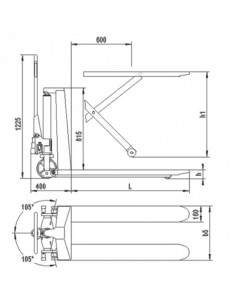 Transpaleta tijera manual 1.000kg TGT 10 DPC 2