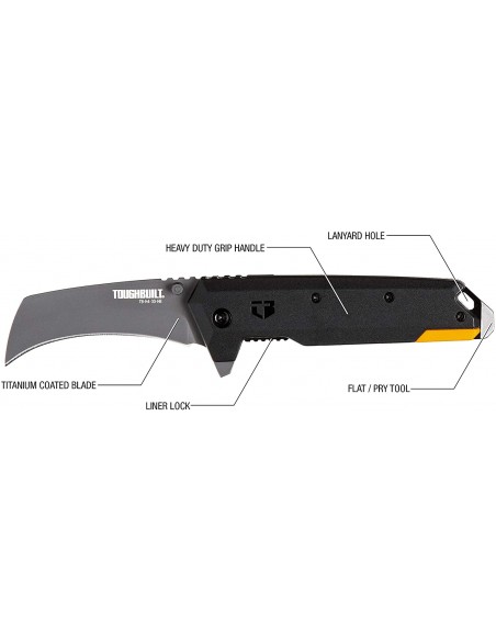 Cuchillo plegable Hawkbill inoxidable Toughbuilt TB-H4-30-HB