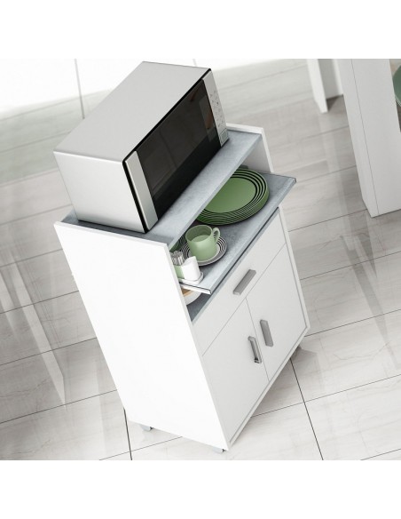 Mueble auxiliar microondas blanco-gris 92x59x40cm