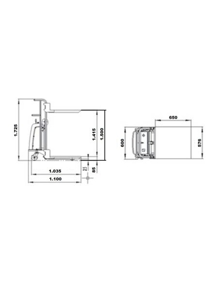 Apilador eléctrico 400kg uñas 1500mm Novodinamica 10561