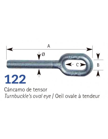 Tensor tubo galvanizado cáncamo horquilla