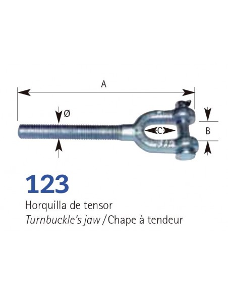 Tensor tubo galvanizado cáncamo horquilla