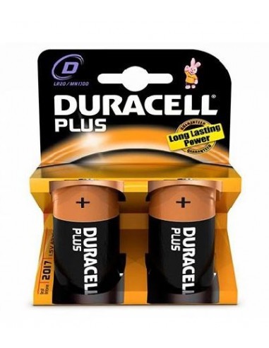 Pilas Duracell Plus Power LR20 1,5V (Blíster 2u)