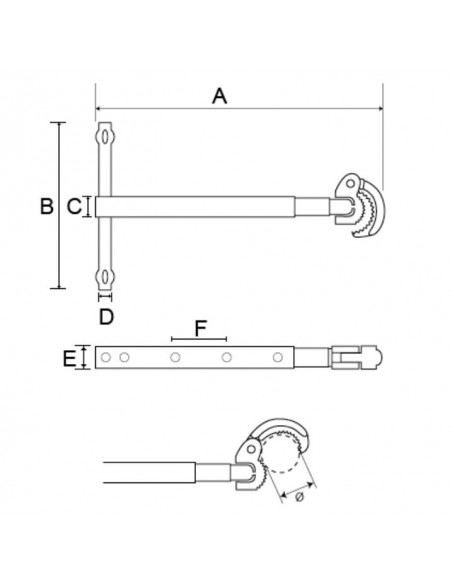 Llave tuerca lavabo Bahco 363-32