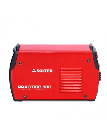 Vista lateral máquina de soldar inverter práctico 130 Solter 10100