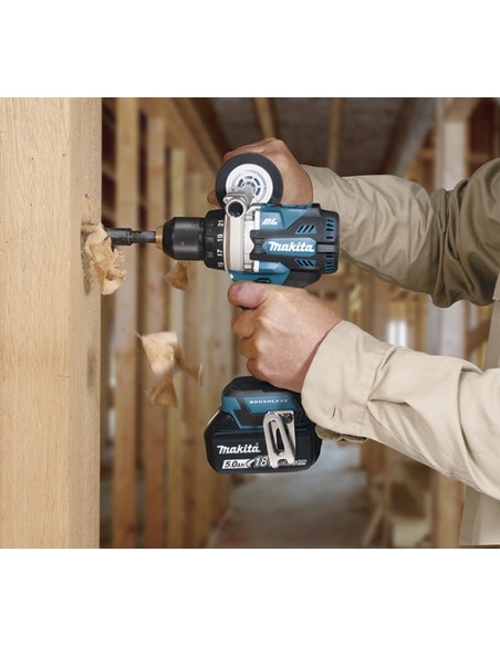 Taladro atornillador DDF486RTJ BL18V 5,0Ah LXT 130Nm Makita para trabajos verticales