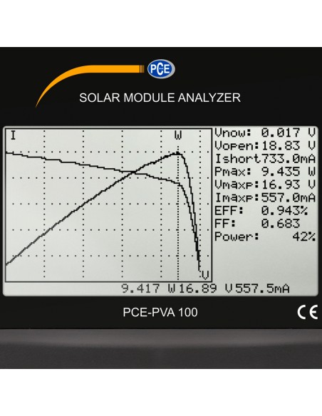 Medidor para instalaciones fotovoltaicas PCE-PVA 100