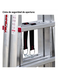 Escalera telescópica de aluminio multiusos con estabilizadores Faraone 2