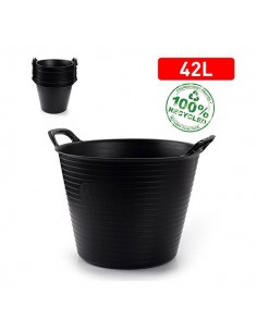 Cubo capazo plástico negro 42 L