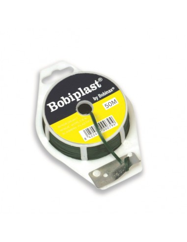 Alambre PVC verde c/cortador 0,04 mm rollo 50m