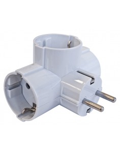 Clavija adaptador Trip Schuko TT lat 16A Profer