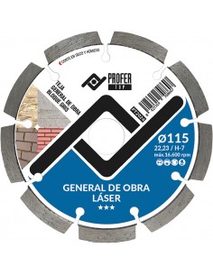 Disco diamante general obra laser 115x7mm Profer