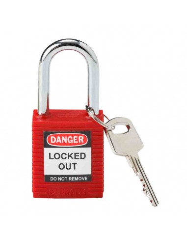 Candado de bloqueo de nylon Brady rojo ref.99552