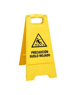 Señal PVC plegable "precaución suelo mojado"