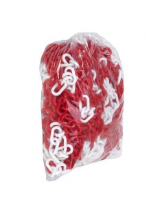 Cadena plástico roja y blanca 6mm
