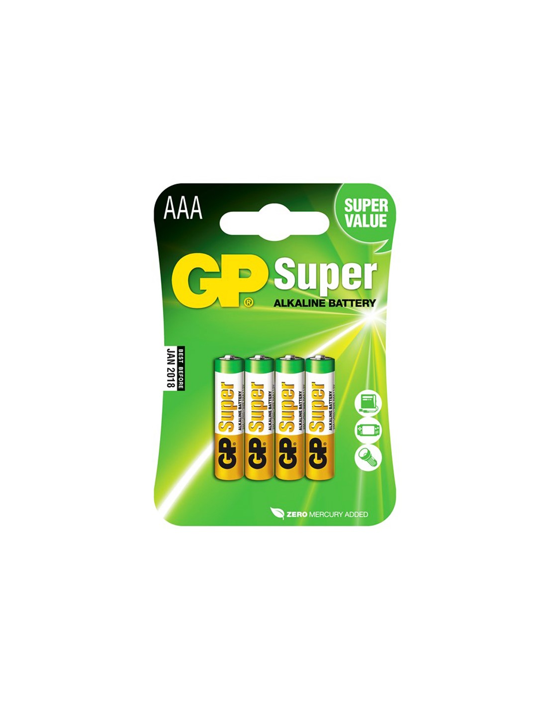 Pilas GP Super Alkaline LR03 AAA 1,5V (Blister 4u)