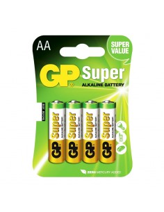 Pilas GP Super Alkaline LR6 AA 1,5V (Blister 4u) 2