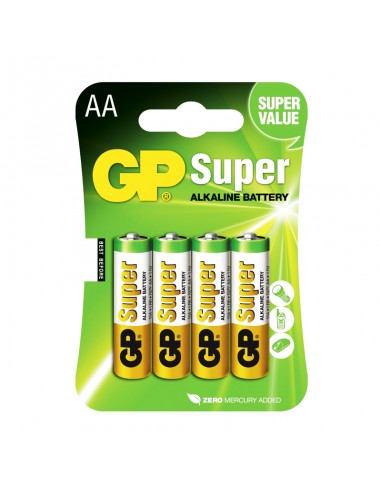 Pilas GP Super Alkaline LR6 AA 1,5V (Blister 4u)