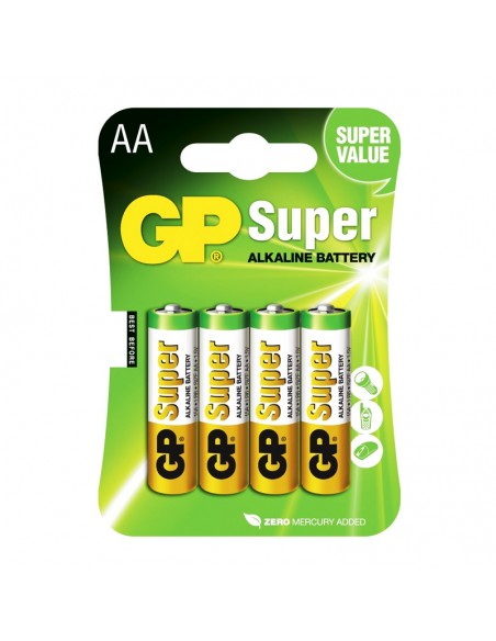 Pilas GP Super Alkaline LR6 AA 1,5V (Blister 4u)